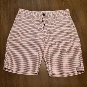 Men's Red and White striped shorts